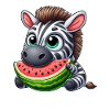 Zebra Watermelon Cartoon Summer Fruits
