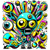 Funny Pop Art Abstract Monster