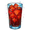 Glas Cola mit Eiswürfeln