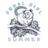 Feral Girl Summer Opossum Illustration