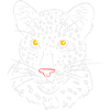 Leopardengesicht Illustration in Schwarz-Weiß
