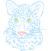 Leopard face with blue tones