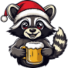 Raccoon Christmas Beer