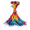 Vulkan Geologi Magma Lava Popart