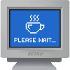 CRT design - "please wait" wallpaper