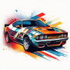 Vibrant Muscle Car Illustration