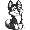 Husky chien bande dessinée bébé