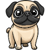 Mops Hund Comic Baby