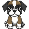 Boxer Dog Comic Baby