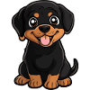 Rottweiler Dog Comic Baby