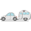 Car with caravan grey