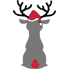 Moose with Christmas hat