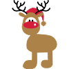 Moose with Christmas hat