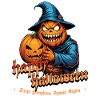 Halloween Pumpkin Witch Hat Midnight