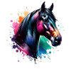 Cheval motif trotteur