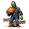 Zombie Happy Halloween Creepy Pumpkins