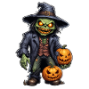 Zombie Happy Halloween Creepy Pumpkins
