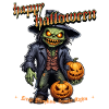 Zombie Happy Halloween Creepy Pumpkins