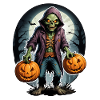 Zombie Happy Halloween Creepy Pumpkins