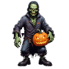 Zombie Happy Halloween Creepy Pumpkins