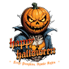 Spooky Pumpkin Head Halloween Illustration
