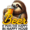 Happy Hour Beer Sloth Gift