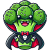 Cute Halloween Broccoli Vampire Cartoon
