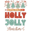 Retro Holly Jolly Teacher Christmas