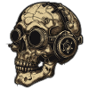 Dieselpunk Zombie Skull