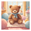 poster nounours, bébé, enfant, nourrisson