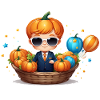 Pumpkin Boy with Sunglasses Halloween