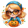 Fille citrouille pour Halloween