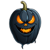 Dark creepy pumpkin head