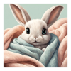 poster lapin mignon, bébé, enfant, nourrisson