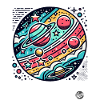 Retro Cartoon Space and Planets