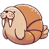 Croissant Walrus Cute Cartoon Design