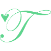 Monogram T Heart Vine