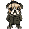 Bulldog Dog Winter
