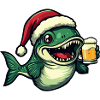 Piranha Fish Christmas Beer