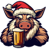 Pig Christmas Beer Wild Boar