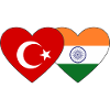 Turkey India Flag Heart