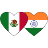 Mexico India Flag Heart