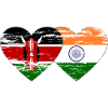 Kenya Inde Drapeau Coeur Utilisé