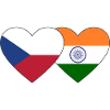 République tchèque Inde Drapeau Coeur