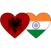 Albania India Flag Heart