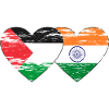 Palestine India Flag Heart Used