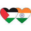 Palestine India Flag Heart