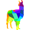 Alpaca Rainbow Animals Polygon