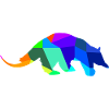 Anteater Bear Rainbow Animals Polygon