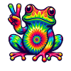 Frog Peace Sign Cute Hippie